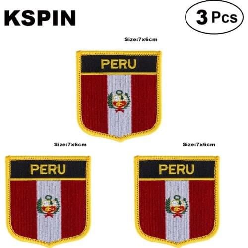 Peru Shiled Shape flag patches national flag patches for Cothing DIY Decoration