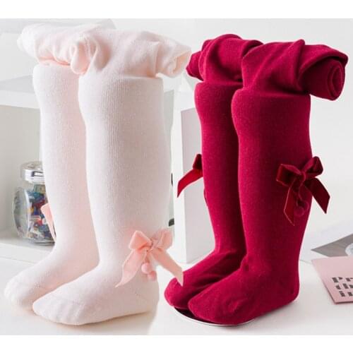 Autumn new arrival Newborn baby pantyhose kids baby girl tights cotton soft cute princess fashion bow stretch toddler tights