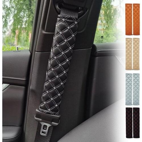 Car Shoulder Pads High-quality Leather Seat Belt Shoulder Pads Diamond Grid Quilting Process