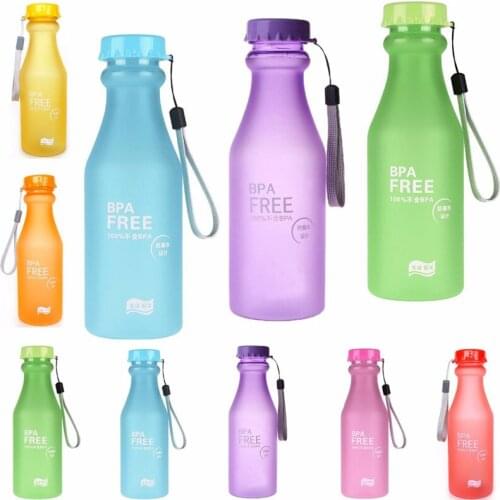 Portable Leak-proof Outdoor Sports Travel Unbreakable 550 ml Plastic Creative Water Bottle Lemon Juice Kettle Drinkware 6 Colors
