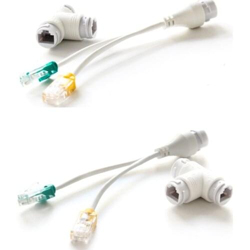 10pcs splitter POE cable /Separate two POE network cable three-way RJ45 head used to POE/IP camera/router/AP/TV box