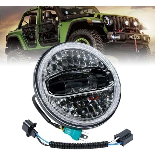 LED Round Headlight 7'' 108W For Harley Touring 1994-2013 For Jeep Wrangler JL W/ Bracket 18-19 For Hummer