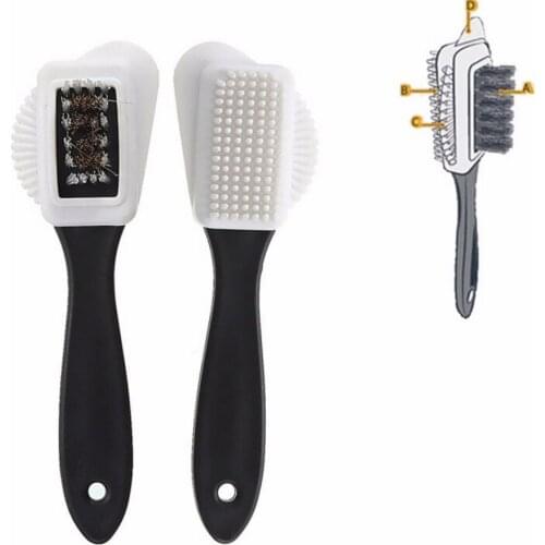 3 Side Cleaning Brush For Suede Nubuck Boot Shoes S Shape Shoe Cleaner Tool