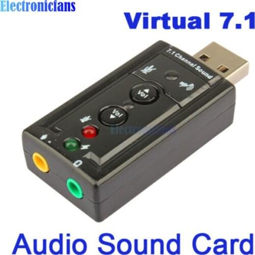 External Audio Adapter Sound Card Mini USB 2.0 7.1 Channel Lightweight 3D Virtual 3.5mm Jack Stereo Speaker for Laptop Tablets