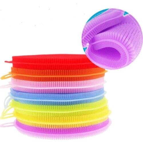 Magic Silicone Dish Bowl Cleaning Brushes Scouring Pad Pot Pan Wash Brushes Cleaner LX6950