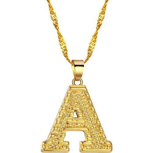WANGAIYAO New Couple Simple 26 English Letter Necklace A-Z Men and Women Pendant Necklace Clavicle Chain Jewelry Commemoration D