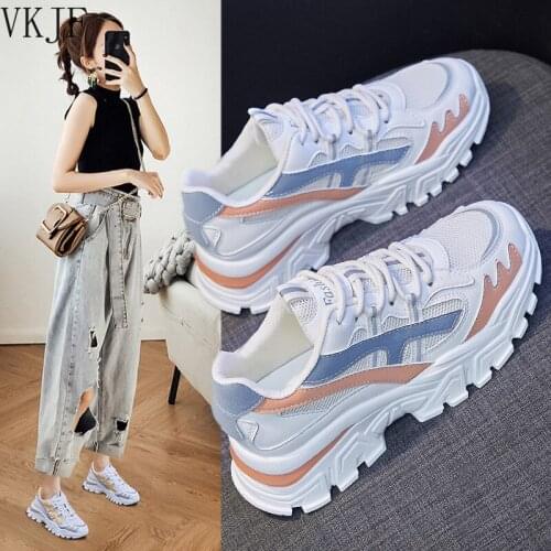 2021 New Women Sneakers Spring Autumn Girl Thick-soled Rainbow Popcorn Casual Sport Shoes Fashion Color Platform Shoes