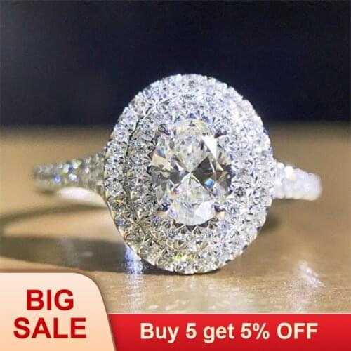 Handmade Lady 100% Soild 925 Sterling silver ring Oval cut 0.6ct Sona AAAAA Cz Engagement wedding band rings for women jewelry