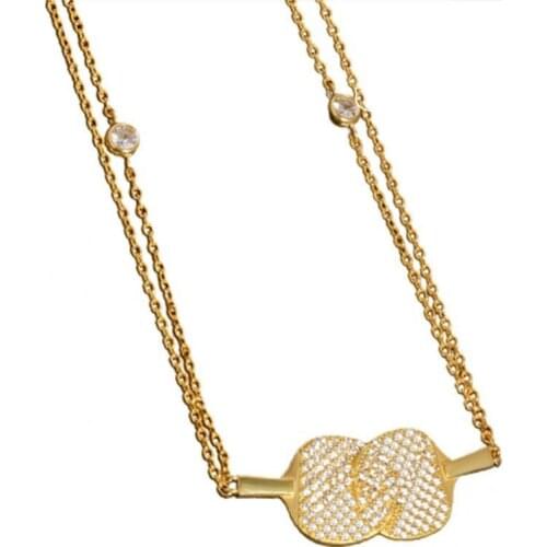 Lady Stylish Long Lasting Pingpong Paddles Necklace Alloy Clavicle Chain All Match for Girlfriend