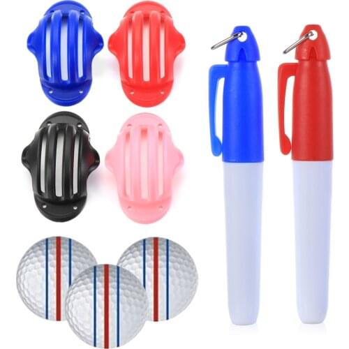 1 Set Golf Ball Triple Track 3 Line Marker Stencil Chrome +2Pcs Marker Pen Golf Putting Positioning Aids Outdoor Golf Sport Tool