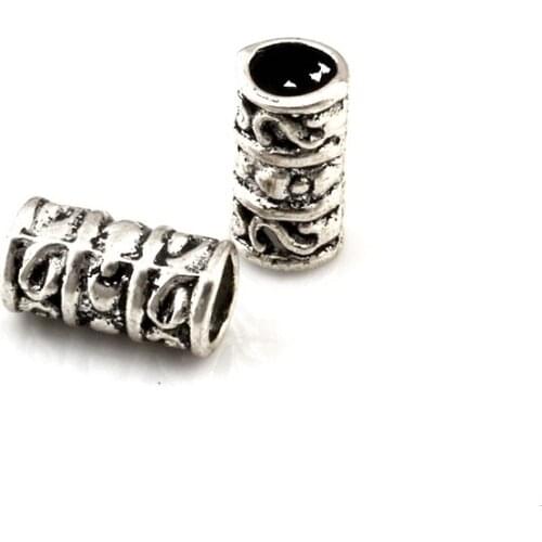 20 Pcs Zinc Alloy Big Hole Tubular Spacer Beads For Jewelry Making Bracelet Necklace DIY Accessories 6.2x12mm D-81