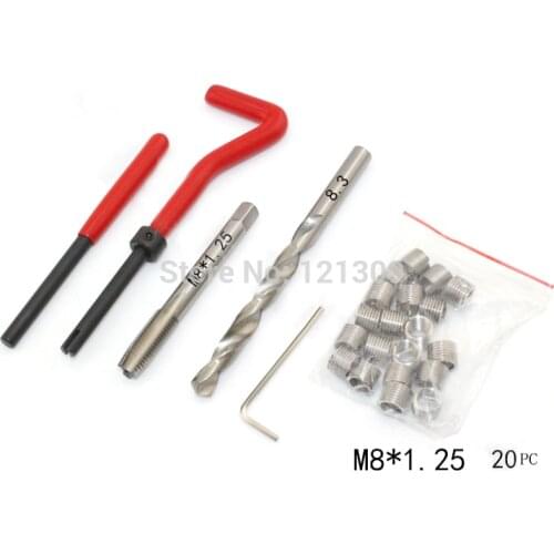 25pc RETHREAD THREAD REPAIR TOOL SET CAR TOOLS M8*1.25