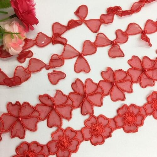 5Y/Lot transparent organze lace trim embroidery lace accessories wedding decoration