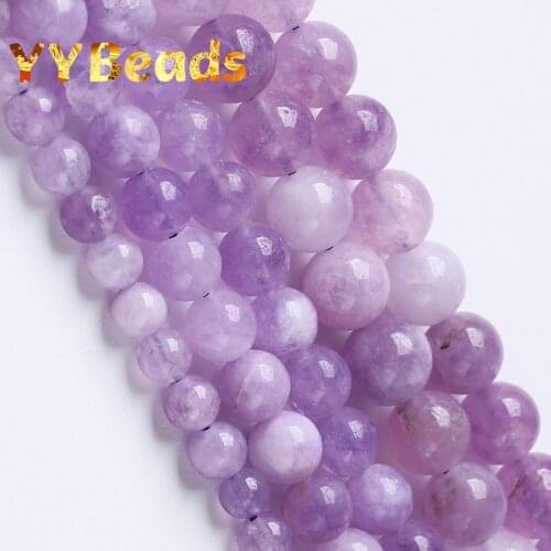 AAA+ Natural Purple Angelite Stone Beads Dark Purple Jades Round Beads For Jewelry Making DIY Bracelets Anklets 15" 6mm 8mm 10mm