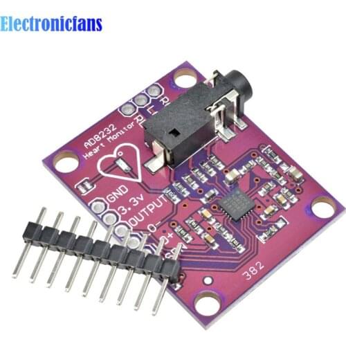 AD8232 Single Lead Heart Rate Monitor ECG Developemt Electronic PCB Board Module Compatible for Arduino LED Indicator Diy Kit
