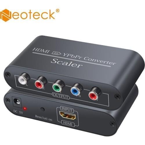 Neoteck Aluminum 1080P HDMI to Component Converter HDMI to YPbPr Component Video Adapter With R/L Audio Output Converter