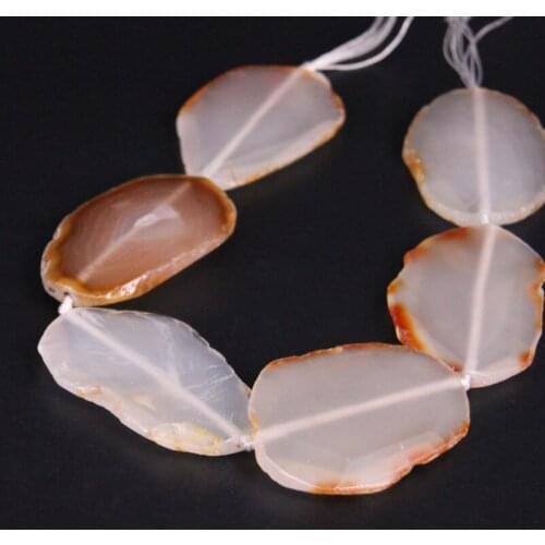 Large Size Approx6PCS/strand Natural Agates Faceted Slab Nugget Loose Beads,Gems Stone Slice Pendants Nacklace Jewelry Making