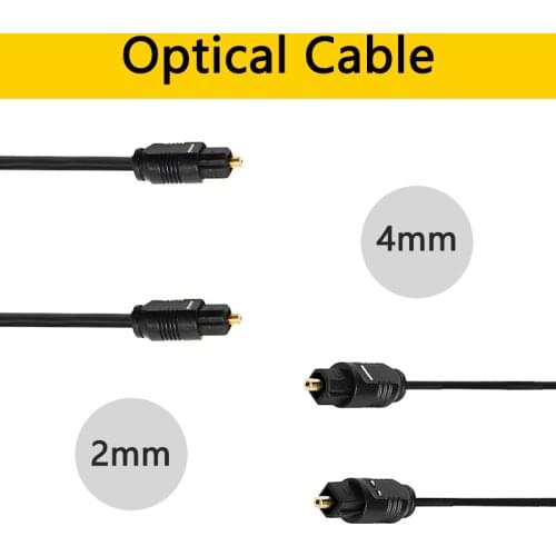 Digital Optical Audio Cable Toslink Gold Plated 1M 2M 2mm 4mm SPDIF MD DVD Gold Plated Cable