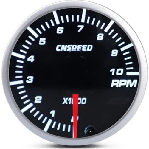 CNSPEED 2Inch 52mm 12V Car Auto Tachometer 0-10000 RPM Gauge LED 10-Color Auto Tachometer Auto Car Gauge/Car Meter