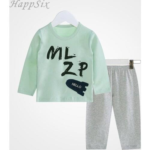 Long Johns Kids Spring pajamas suits autumn full sleeve Cotton Childrens Warm Sets Clothes girls boys Cartoon sleepwear