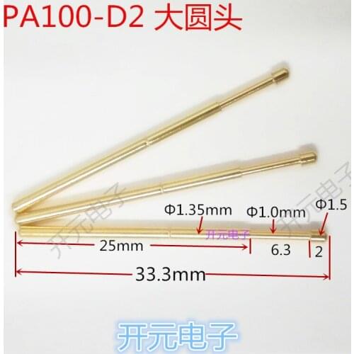 Test Pin PA100-D2 Probe 1.35 Gold-plated Large Round Head PA100-Q2 Thimble 1.7 Round Head