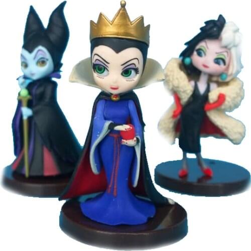 Disney 3pcs/set Maleficent Princess Doll Maleficent 9cm PVC Model Action Figure Toy Children Birthday Collection Gift