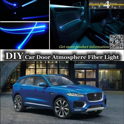 For Jaguar F-Pace interior Ambient Light Tuning Atmosphere Fiber Optic Band Lights Inside Door Panel illumination Not EL light