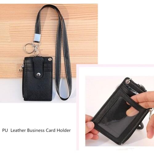 PU Leather Business Card Display Business Card Holder Case Korean Style