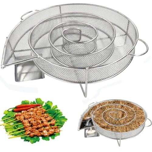 BBQ Smoker Cold Smoke Generator For Barbecue Grill Wood Dust Cold Smoking Salmon Bacon Fish Smoker Box Stainless Bbq Accessories