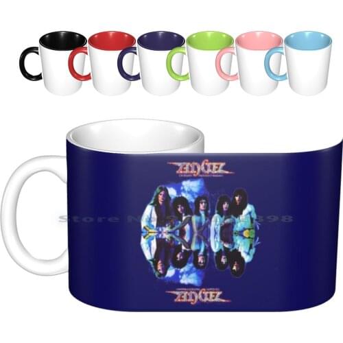 Angel On Earth As It Is In Heaven Ceramic Mugs Coffee Cups Milk Tea Mug Angel Hard Metal Earth Heaven White Heat Helluva Band