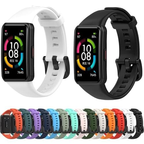 Classic Silicone Bracelet For Huawei Honor band 6 Straps Sports smart watch Wristband For Honor band 4/5 Watchband Accessory