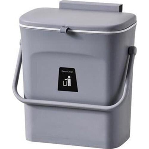 2.4 Gallon Kitchen Trash Can with Slide Lid,Under Sink Garbage Can, Waste Bins with Inner Barrel,Hang Trash Bin