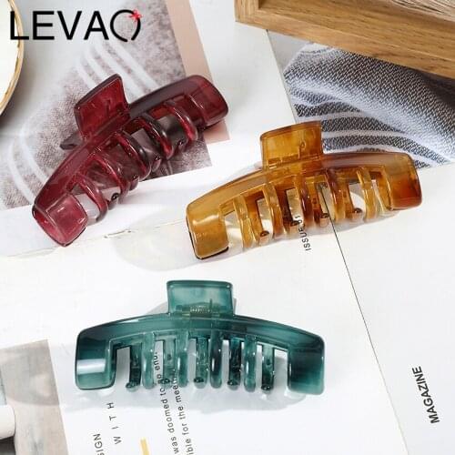Levao Fahion Amber Color Hair Claws Acrylic Hairpins Washing Tool Hairclip Hairgrips New Hair Accessories Headwear