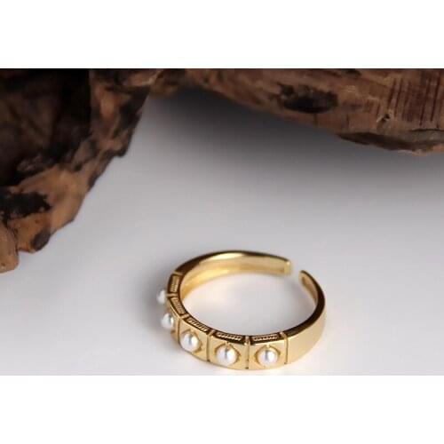 Lily Jewelry Real 925 Sterling Silver Pearl Rings Resizible High Quality for Women Fine Jewelry for Wedding Birthday Gift