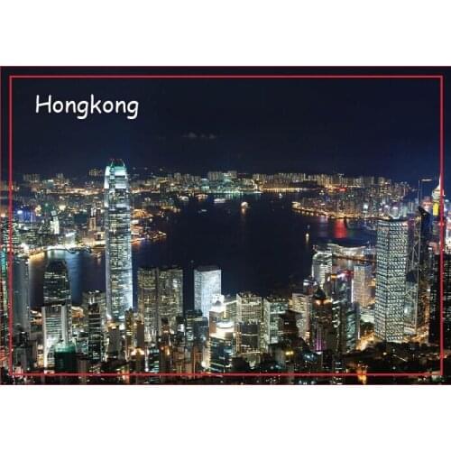 World Souvenir Magnets Victoria Peak,HongKong Travel Refrigerator Magnets 20578 Rectangle Metal Magnets 78*54mm
