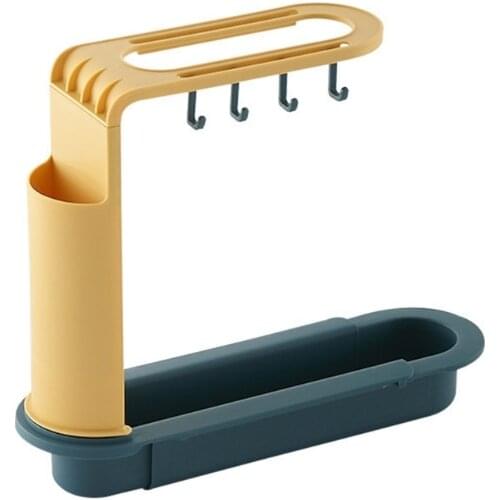 Multifunctional Sink Drain Rack Shelf Telescopic Basket Cup Bowl Sponge Spoon Chopsticks Holder Kitchen Bathroom Organizer
