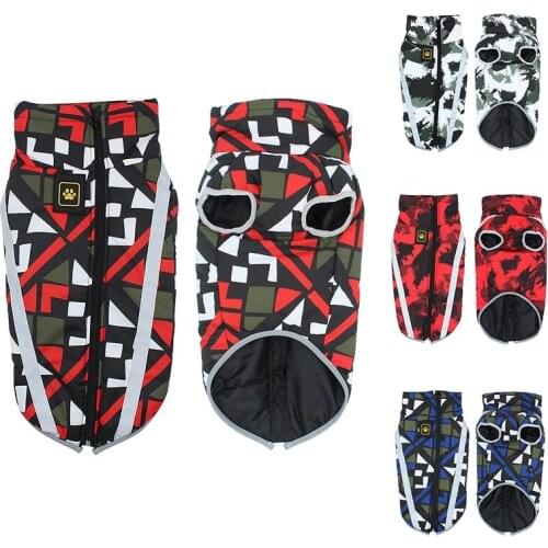Fashion Pet Winter Clothes For Small Large Dogs Polyester +PP Cotton Dog Vest Jacket Reflective Warm S-6XL Dogs Pets Clothing