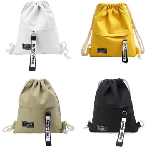 2021 New Canvas Storage School Gym Drawstring Bag Pack Rucksack Backpack Pouch