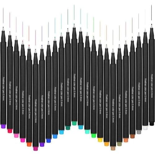 Adeeing 24 Colors Set 0.4MM Fine Liner Pens Watercolor Based Art Markers Colored Marker Pens For Manga Anime Sketch Drawing r20