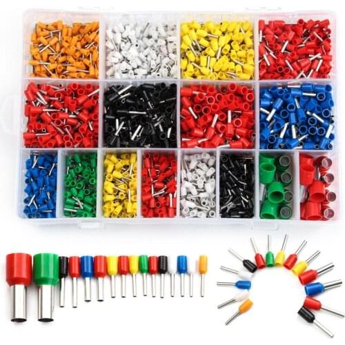 2120Pcs Copper Electric Wire Crimp Connectors Set Insulated Bootlace Cooper Ferrules Kit Cord Pin End Terminals For 22-5AWG
