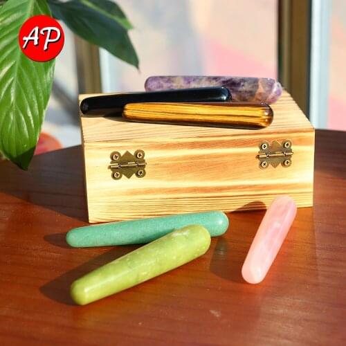 1oc Natural Crystal Rod Rose quartz Face Massager Amethyst Cosmetology Stick For Woman Gifts Spa Facial Health and Beauty