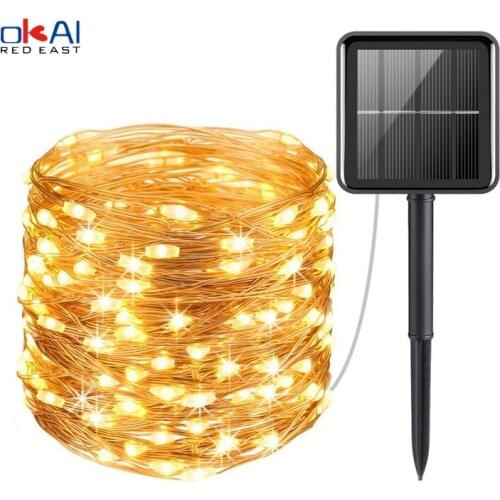 New Year Solar Lamp LED Outdoor 10m/5m LED String Lights Fairy Holiday Christmas Party Garlands Solar Garden Waterproof Lights