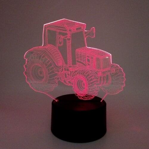 New Tractor 3d Nightlight Remote Touch Colorful Gift Led Night Light Novelty Luminaria Led 3d Light Fixtures