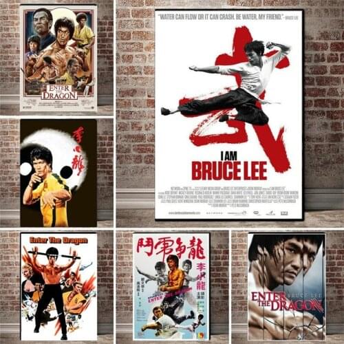 The King of Kung Fu Bruce Lee Actor Posters and Prints Canvas Painting Wall Art Picture Vintage Poster Decorative Home Decor
