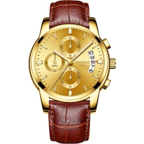 Relogio Masculino NIBOSI Watch Men Military Quartz Watch Mens Watches Top Brand Luxury Leather Sports Wristwatch Date Clock