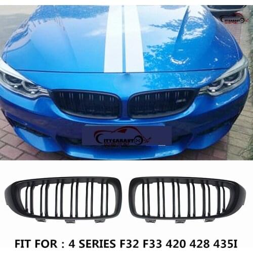 CITYCARAUTO TOP QUALITY BUMPER HOOD GRILLE MATTE GLOSS BLACK CARBON FIBER GRILL FIT FOR 4 SERIES F32 F33 420 428 435I