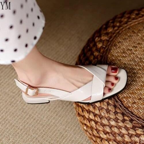 2021 Women Sandals Square Sole Casual Soft Foot Sandal Women Shoes Platform Solid Color Summer Flat with Flip Flops Slides 35-40