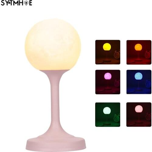 Touchable Dimmable Bedroom Led Bedside Lamp Dimmable Moon Table Lamp Colorful Atmosphere Reading Night Light For Bed Room