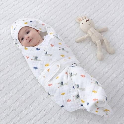 Newborn Sleeping Bag Cotton Gauze Summer Baby Swaddling Wrapping Blanket For Kids Soft Touch For Baby Skin Linen Sleepsack