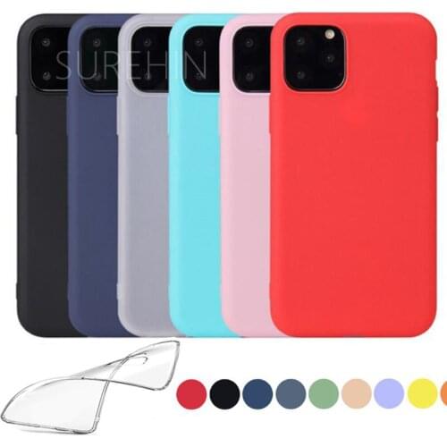 SUREHIN soft case for apple iPhone 12 cover transparent 11 black puprle pink green coque blue silicone cover for iPhone 12 case